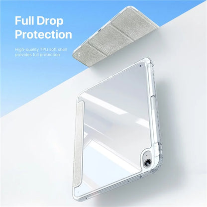 DUX DUCIS Unid Series For iPad 10.9 (2022) Tablet Case Clear Auto Wake / Sleep TPU+PC+Leather Shell