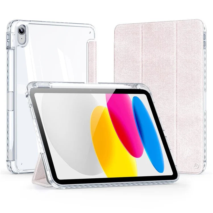 DUX DUCIS Unid Series For iPad 10.9 (2022) Tablet Case Clear Auto Wake / Sleep TPU+PC+Leather Shell