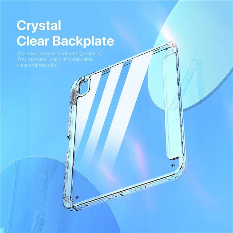 DUX DUCIS Unid Series For iPad 10.9 (2022) Tablet Case Clear Auto Wake / Sleep TPU+PC+Leather Shell