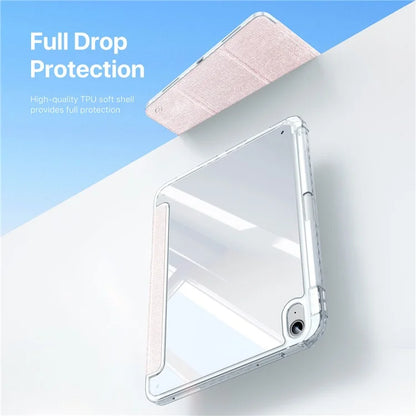 DUX DUCIS Unid Series For iPad 10.9 (2022) Tablet Case Clear Auto Wake / Sleep TPU+PC+Leather Shell