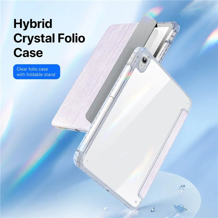DUX DUCIS Unid Series For iPad 10.9 (2022) Tablet Case Clear Auto Wake / Sleep TPU+PC+Leather Shell