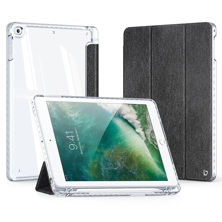 DUX DUCIS Unid Series For iPad 9.7-inch (2017) / (2018) / Air (2013) / Air 2 Case Auto Wake / Sleep PU Leather Clear Back Tablet Cover