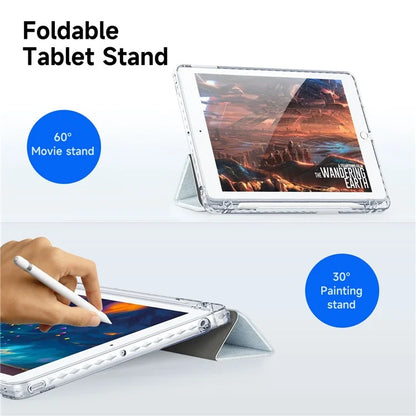 DUX DUCIS Unid Series For iPad 9.7-inch (2017) / (2018) / Air (2013) / Air 2 Case Auto Wake / Sleep PU Leather Clear Back Tablet Cover