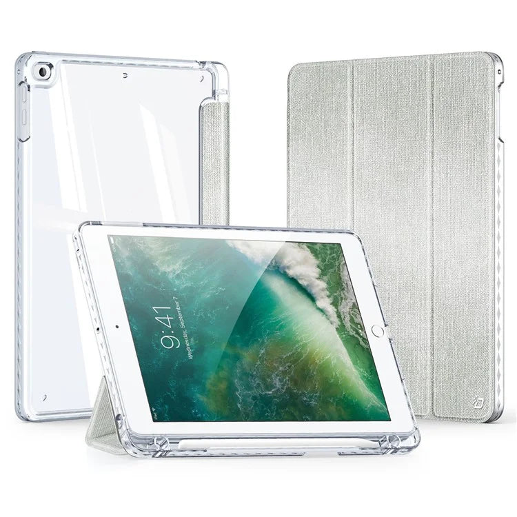 DUX DUCIS Unid Series For iPad 9.7-inch (2017) / (2018) / Air (2013) / Air 2 Case Auto Wake / Sleep PU Leather Clear Back Tablet Cover