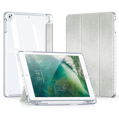 DUX DUCIS Unid Series For iPad 9.7-inch (2017) / (2018) / Air (2013) / Air 2 Case Auto Wake / Sleep PU Leather Clear Back Tablet Cover