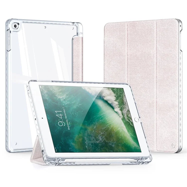 DUX DUCIS Unid Series For iPad 9.7-inch (2017) / (2018) / Air (2013) / Air 2 Case Auto Wake / Sleep PU Leather Clear Back Tablet Cover