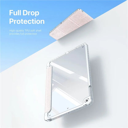 DUX DUCIS Unid Series For iPad 9.7-inch (2017) / (2018) / Air (2013) / Air 2 Case Auto Wake / Sleep PU Leather Clear Back Tablet Cover