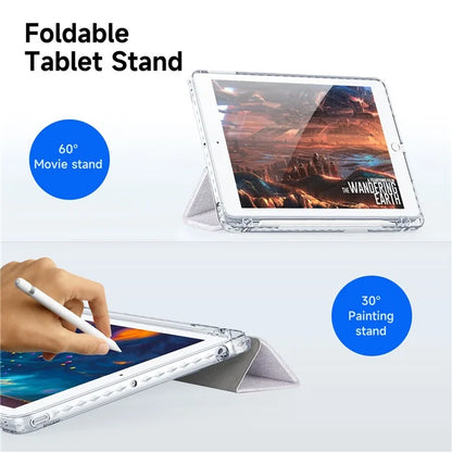 DUX DUCIS Unid Series For iPad 9.7-inch (2017) / (2018) / Air (2013) / Air 2 Case Auto Wake / Sleep PU Leather Clear Back Tablet Cover