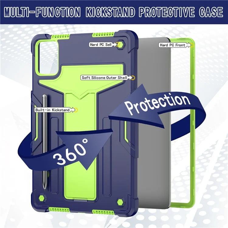 For Lenovo Tab M11 / Xiaoxin Pad 11 2024 Case Case T-Shaped Kickstand PC+Silicone Tablet Cover