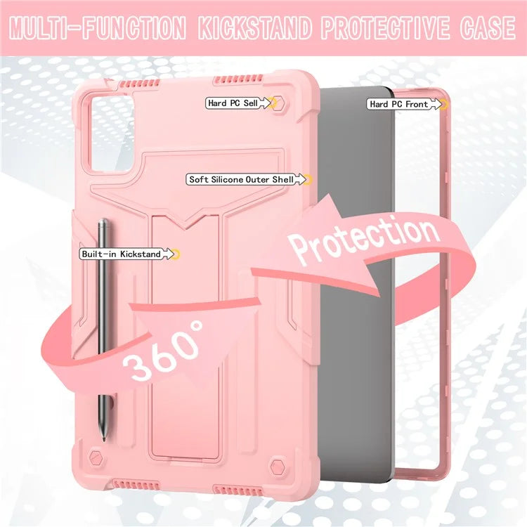 For Lenovo Tab M11 / Xiaoxin Pad 11 2024 Case Case T-Shaped Kickstand PC+Silicone Tablet Cover
