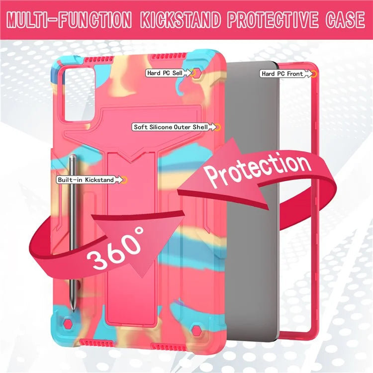 For Lenovo Tab M11 / Xiaoxin Pad 11 2024 Case Case T-Shaped Kickstand PC+Silicone Tablet Cover