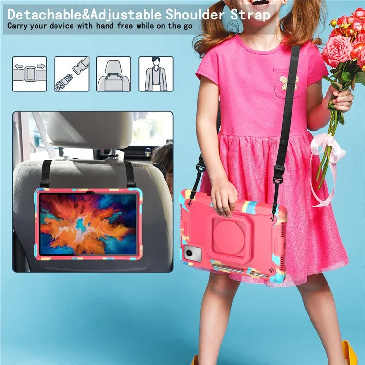 For Lenovo Tab M11 / Xiaoxin Pad 11 2024 Case Protective Kickstand Tablet Cover with Shoulder Strap