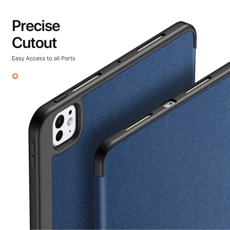 DUX DUCIS Domo Series for iPad Pro 11 (2024) Tablet Case Tri-fold Stand Leather Business Style Cover