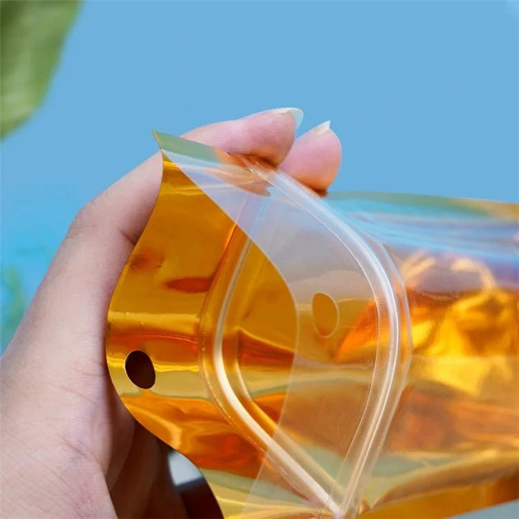 MX-111 100Pcs 18x28+5cm Resealable Stand-Up Bags 16C Candy Storage Pouch with Transparent Window