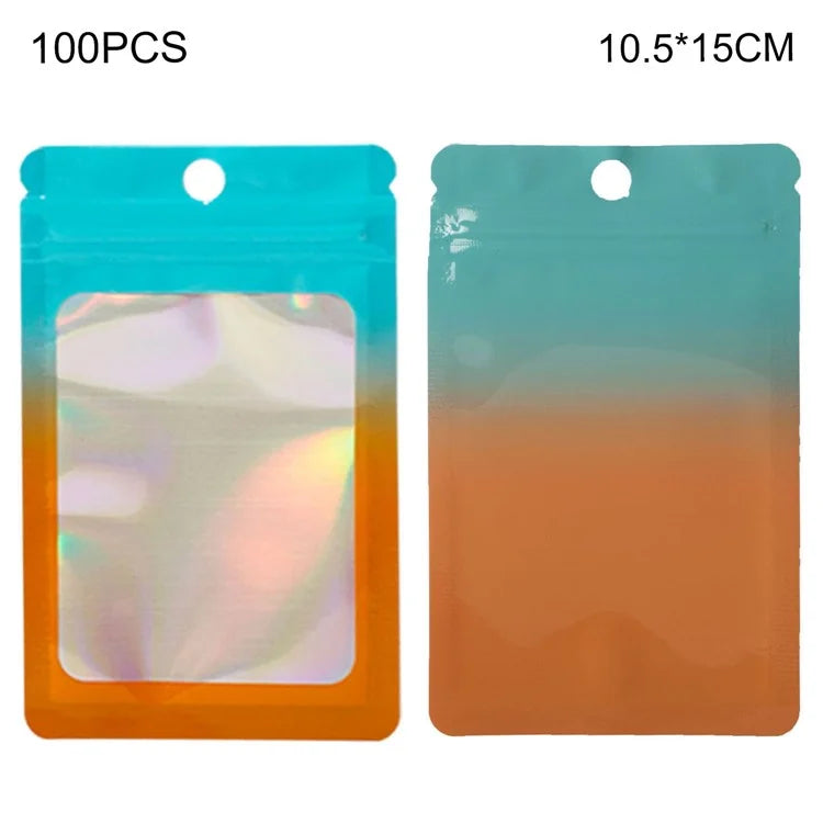 MX-109 100Pcs 10.5x15cm Reusable Seal Pouches Clear Matte Window Sealable Packaging Bag 14C