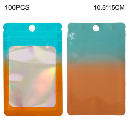 MX-109 100Pcs 10.5x15cm Reusable Seal Pouches Clear Matte Window Sealable Packaging Bag 14C