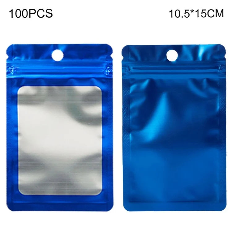 MX-109 100Pcs 10.5x15cm Reusable Seal Pouches Clear Matte Window Sealable Packaging Bag 14C