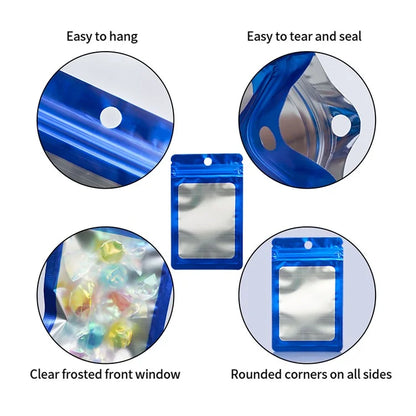 MX-109 100Pcs 10.5x15cm Reusable Seal Pouches Clear Matte Window Sealable Packaging Bag 14C