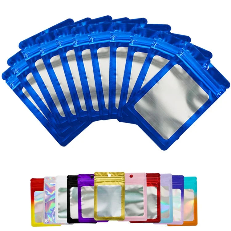 MX-109 100Pcs 10.5x15cm Reusable Seal Pouches Clear Matte Window Sealable Packaging Bag 14C