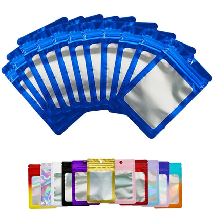 MX-109 100Pcs 10.5x15cm Reusable Seal Pouches Clear Matte Window Sealable Packaging Bag 14C