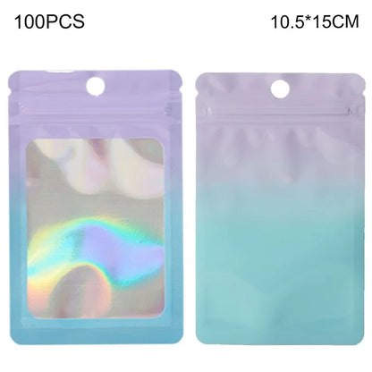 MX-109 100Pcs 10.5x15cm Reusable Seal Pouches Clear Matte Window Sealable Packaging Bag 14C