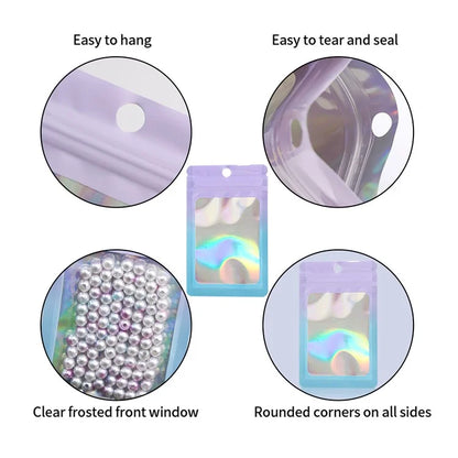 MX-109 100Pcs 10.5x15cm Reusable Seal Pouches Clear Matte Window Sealable Packaging Bag 14C