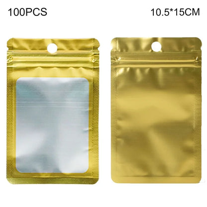 MX-109 100Pcs 10.5x15cm Reusable Seal Pouches Clear Matte Window Sealable Packaging Bag 14C