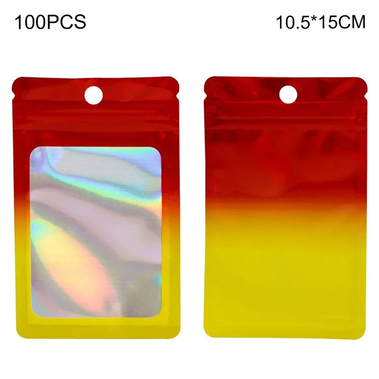 MX-109 100Pcs 10.5x15cm Reusable Seal Pouches Clear Matte Window Sealable Packaging Bag 14C