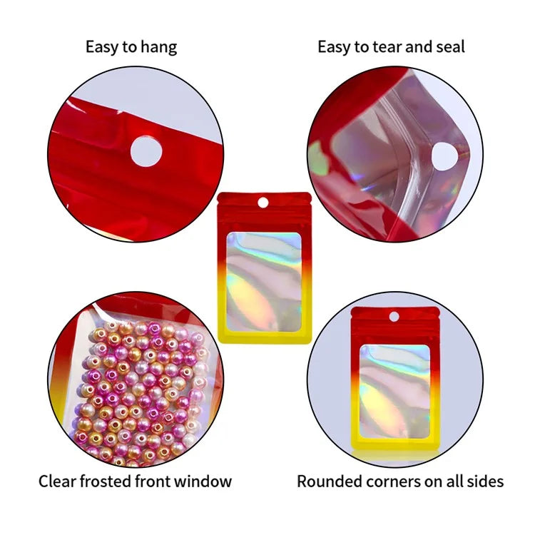 MX-109 100Pcs 10.5x15cm Reusable Seal Pouches Clear Matte Window Sealable Packaging Bag 14C