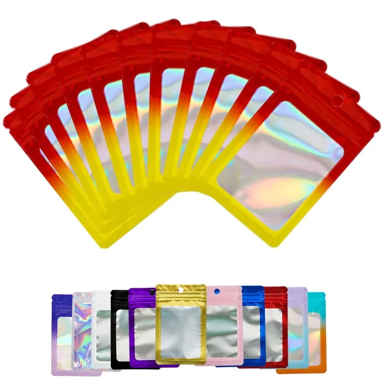 MX-109 100Pcs 10.5x15cm Reusable Seal Pouches Clear Matte Window Sealable Packaging Bag 14C