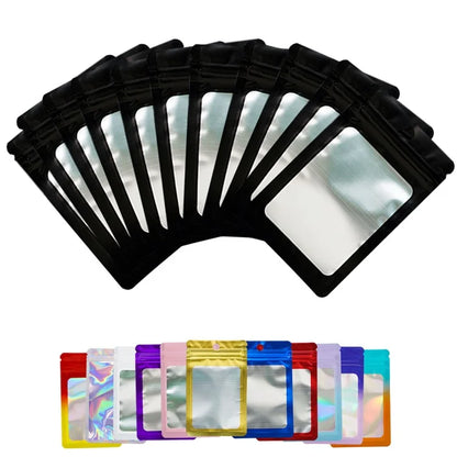 MX-109 100Pcs 10.5x15cm Reusable Seal Pouches Clear Matte Window Sealable Packaging Bag 14C