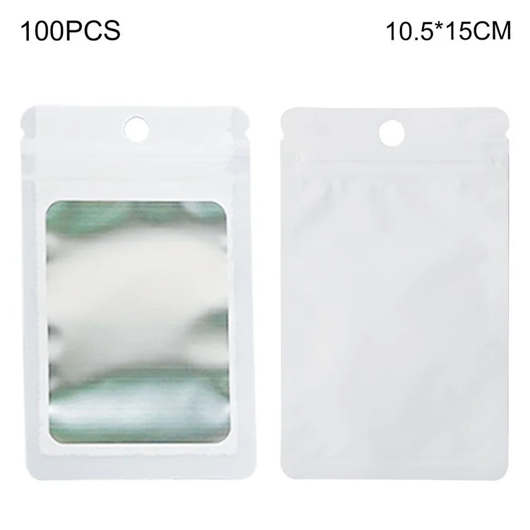 MX-109 100Pcs 10.5x15cm Reusable Seal Pouches Clear Matte Window Sealable Packaging Bag 14C