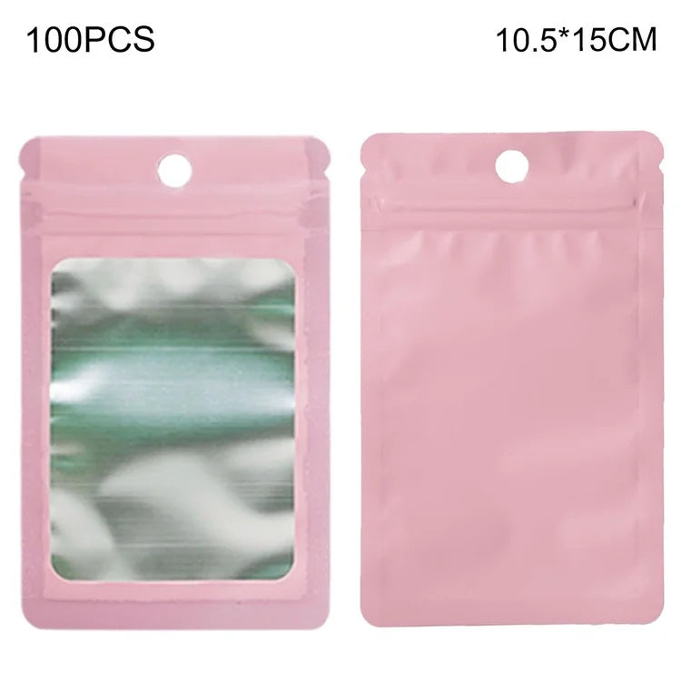 MX-109 100Pcs 10.5x15cm Reusable Seal Pouches Clear Matte Window Sealable Packaging Bag 14C