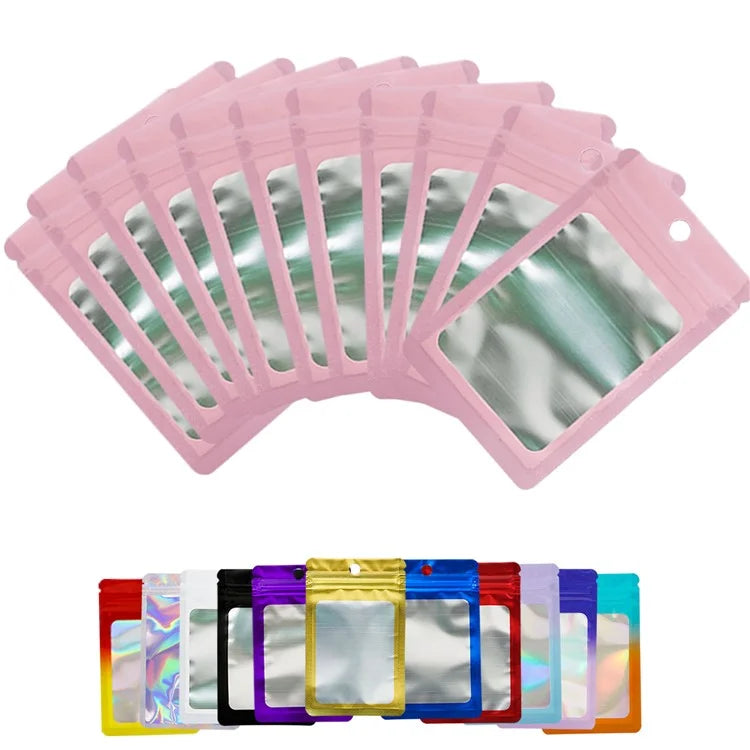 MX-109 100Pcs 10.5x15cm Reusable Seal Pouches Clear Matte Window Sealable Packaging Bag 14C