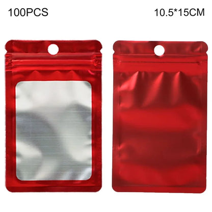 MX-109 100Pcs 10.5x15cm Reusable Seal Pouches Clear Matte Window Sealable Packaging Bag 14C