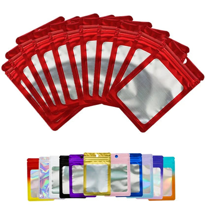 MX-109 100Pcs 10.5x15cm Reusable Seal Pouches Clear Matte Window Sealable Packaging Bag 14C