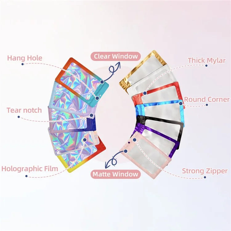 MX-109 100Pcs 10.5x15cm Reusable Seal Pouches Clear Matte Window Sealable Packaging Bag 14C