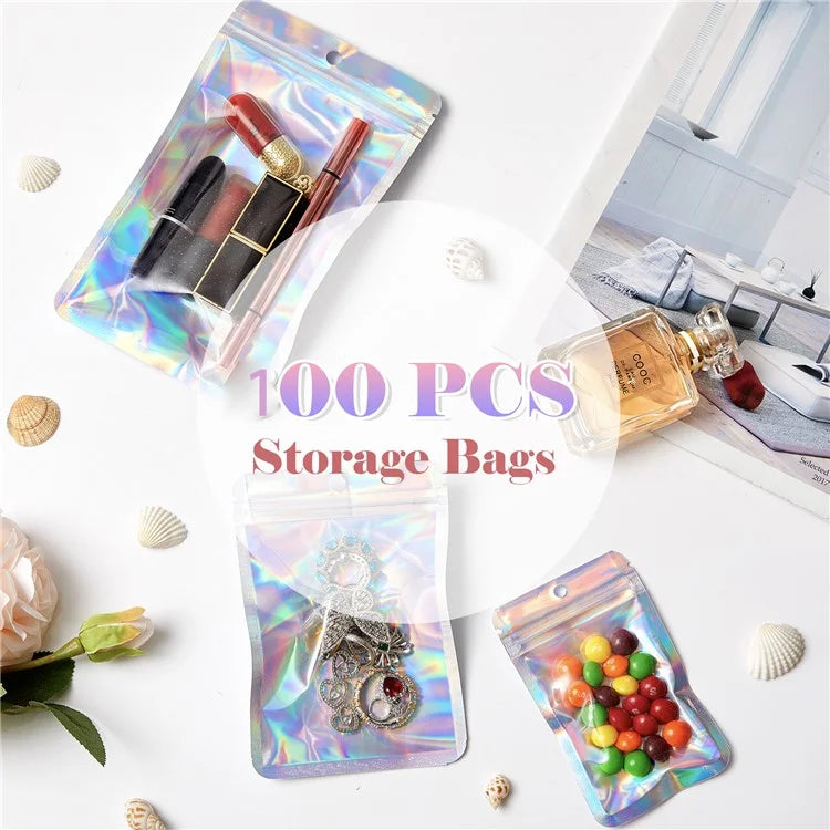 MX-109 100Pcs 10.5x15cm Reusable Seal Pouches Clear Matte Window Sealable Packaging Bag 14C