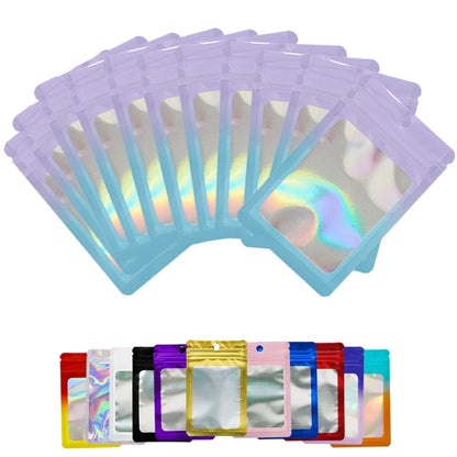 MX-109 100Pcs 12x20cm Seal Pouches with Clear Matte Window 14C Resealable Ziplock Storage Bags