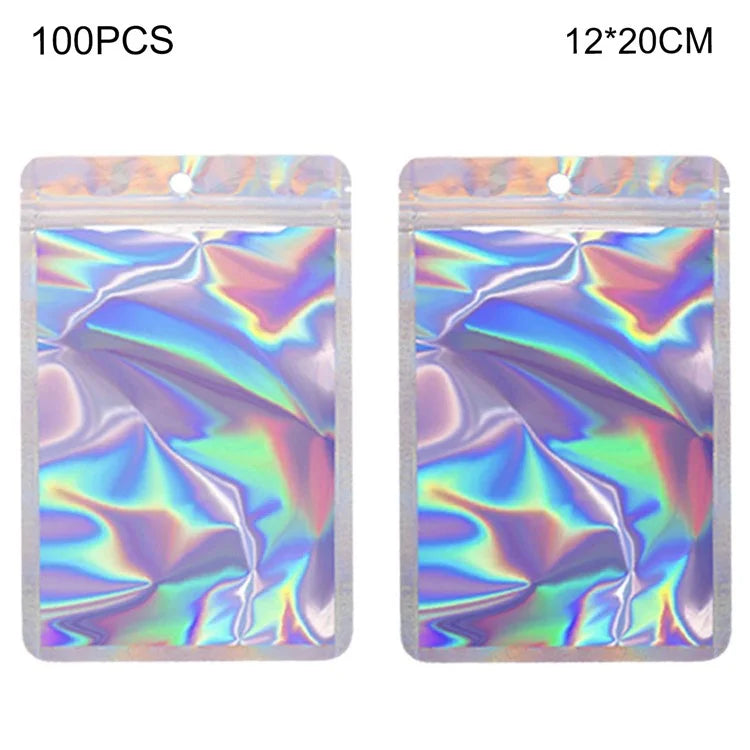 MX-109 100Pcs 12x20cm Seal Pouches with Clear Matte Window 14C Resealable Ziplock Storage Bags