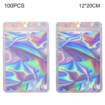 MX-109 100Pcs 12x20cm Seal Pouches with Clear Matte Window 14C Resealable Ziplock Storage Bags