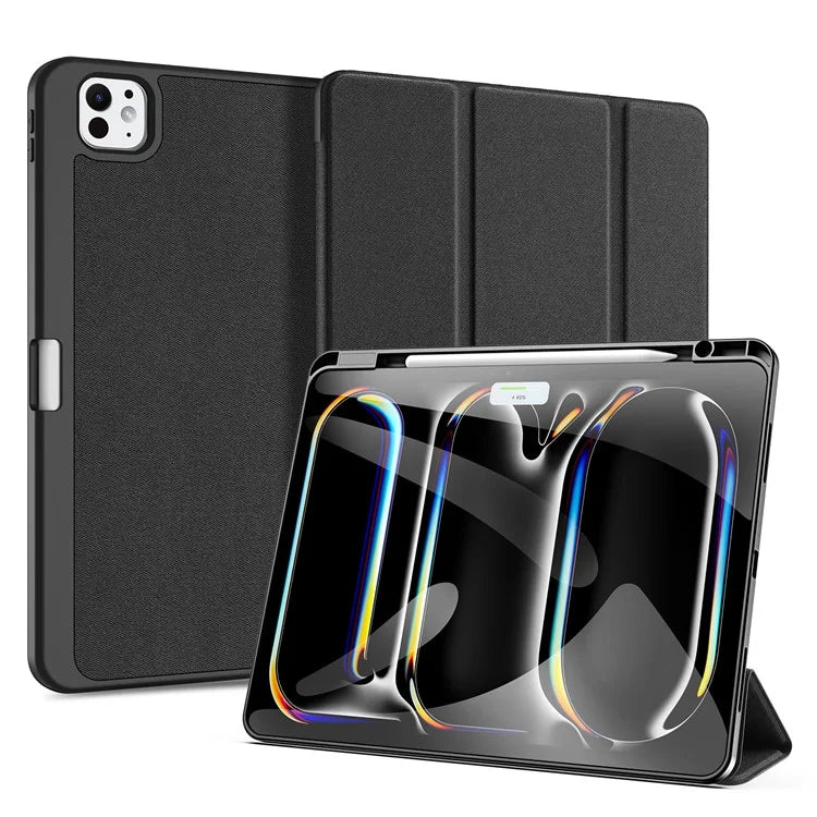 DUX DUCIS Domo Series for iPad Pro 13 (2024) Case Tri-fold Stand Auto Sleep / Wake Folio Leather Tablet Cover
