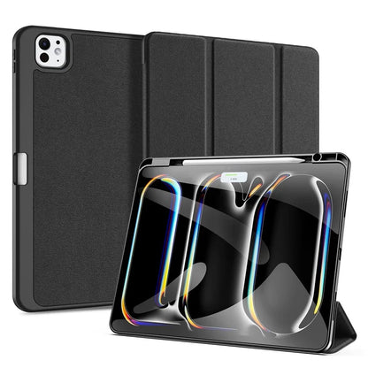 DUX DUCIS Domo Series for iPad Pro 13 (2024) Case Tri-fold Stand Auto Sleep / Wake Folio Leather Tablet Cover