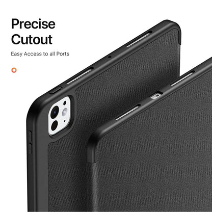 DUX DUCIS Domo Series for iPad Pro 13 (2024) Case Tri-fold Stand Auto Sleep / Wake Folio Leather Tablet Cover