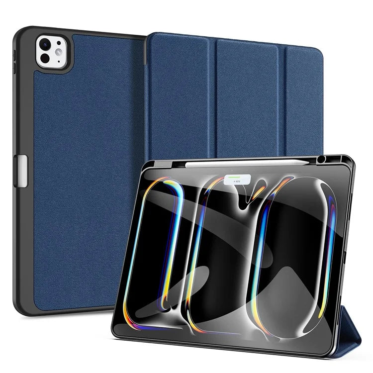 DUX DUCIS Domo Series for iPad Pro 13 (2024) Case Tri-fold Stand Auto Sleep / Wake Folio Leather Tablet Cover