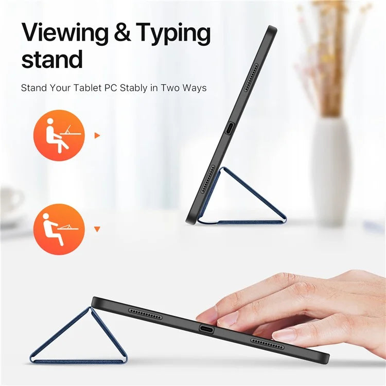 DUX DUCIS Domo Series for iPad Pro 13 (2024) Case Tri-fold Stand Auto Sleep / Wake Folio Leather Tablet Cover