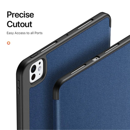 DUX DUCIS Domo Series for iPad Pro 13 (2024) Case Tri-fold Stand Auto Sleep / Wake Folio Leather Tablet Cover