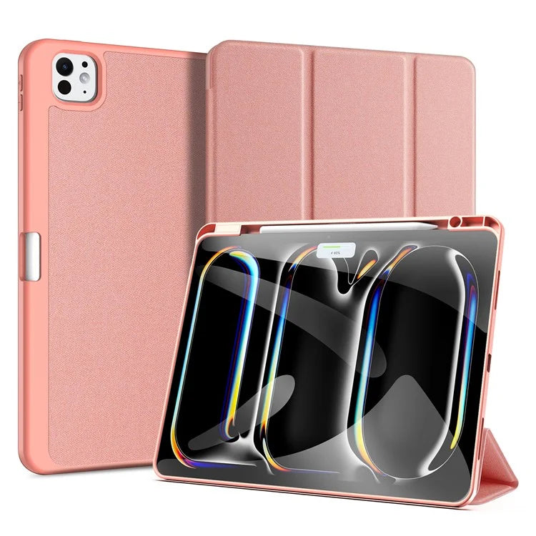 DUX DUCIS Domo Series for iPad Pro 13 (2024) Case Tri-fold Stand Auto Sleep / Wake Folio Leather Tablet Cover