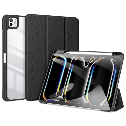 DUX DUCIS TOBY Series For iPad Pro 11 (2024) Case PU Leather Business Tri-fold Stand Tablet Cover with Pen Holder