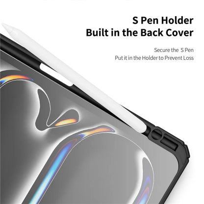 DUX DUCIS TOBY Series For iPad Pro 11 (2024) Case PU Leather Business Tri-fold Stand Tablet Cover with Pen Holder